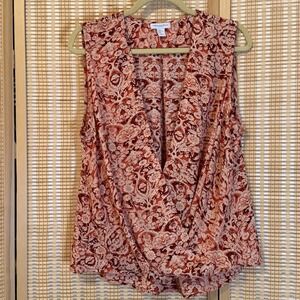 Carolina Belle Womens XL Multicolor Floral Sleeveless Silky Sexy Office Party